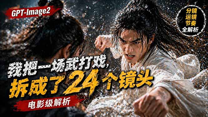 用GPT-Image2，把一段武打对决拆成24个连续镜头，从人物建立、动作衔接、运镜节奏，到情绪爆发-仙女副业网