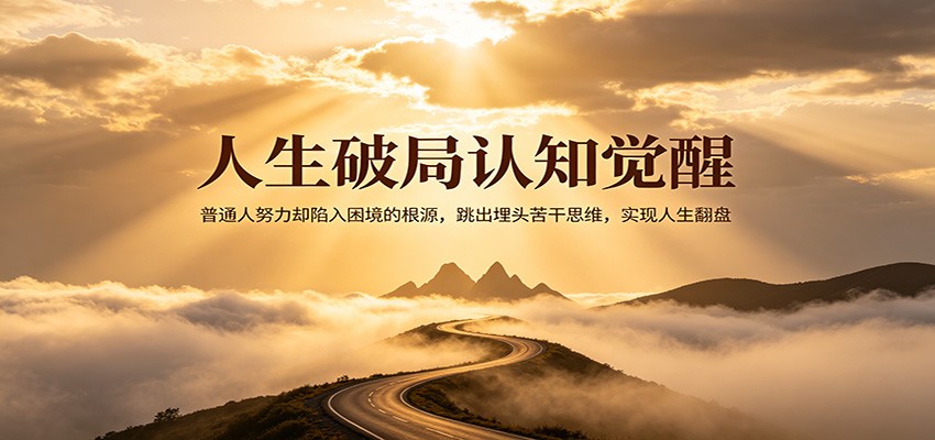 人生破局认知觉醒，普通人努力却陷入困境的根源，跳出埋头苦干思维，实现人生翻盘-仙女副业网