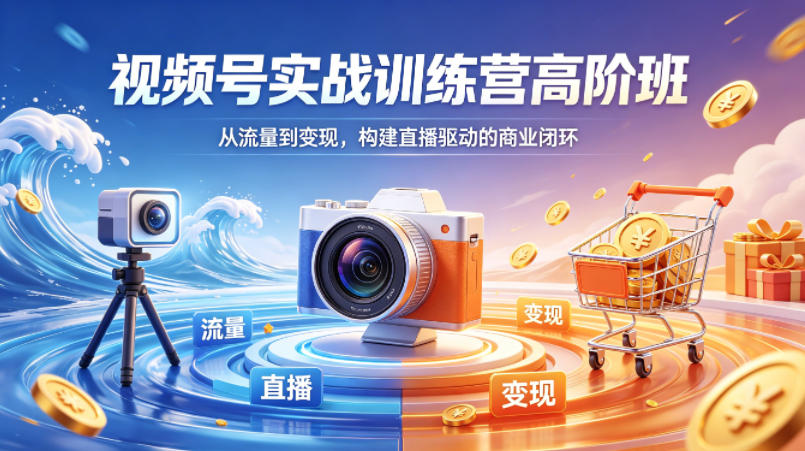 视频号实战训练营高阶班，从流量到变现，构建直播驱动的商业闭环(26年4月)-仙女副业网