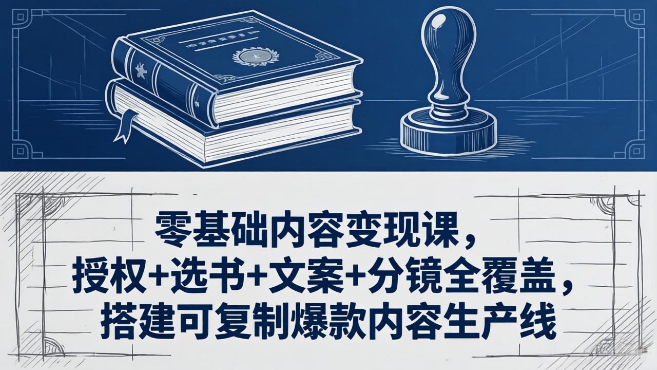 零基础内容变现课，授权+选书+文案+分镜全覆盖，搭建可复制爆款内容生产线-仙女副业网