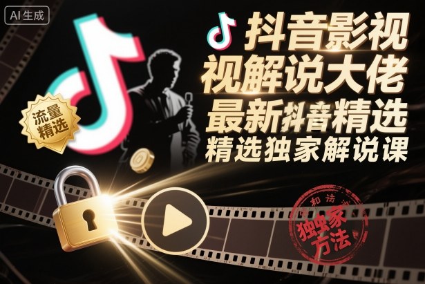 抖音影视解说大佬最新抖音进精选和独家方法，精选独家解说课(更新26年3月)-仙女副业网