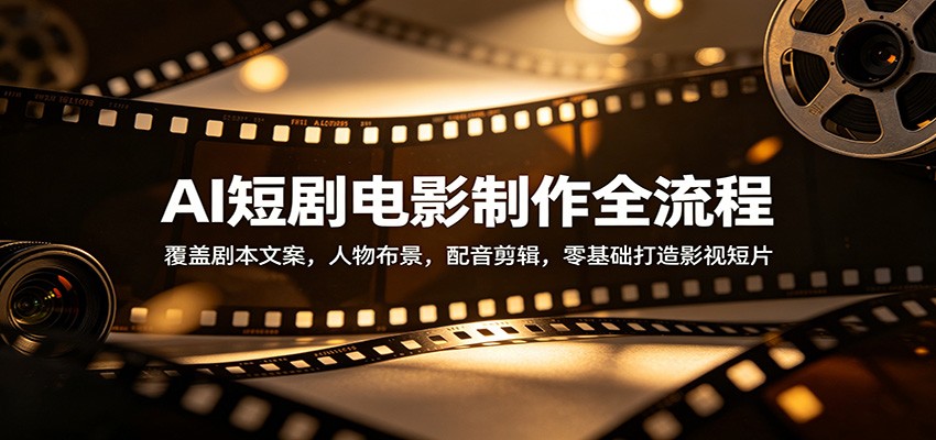 AI短剧电影制作全流程：覆盖剧本文案，人物布景，配音剪辑，零基础打造影视短片-仙女副业网