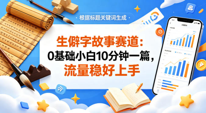 公众号流量主——生僻字故事赛道，流量稳，好上手，0基础小白也能10分钟一篇-仙女副业网