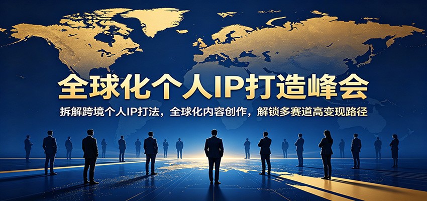 全球化个人IP打造峰会：拆解跨境个人IP打法，全球化内容创作，解锁多赛道高变现路径-仙女副业网