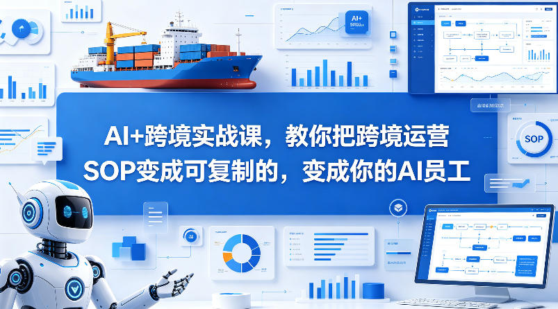 AI+跨境实战课，教你把跨境运营S0变成可复制的，变成你的AI员工-仙女副业网