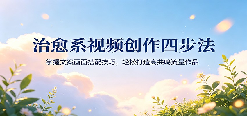 治愈系视频创作四步法：掌握文案画面搭配技巧，轻松打造高共鸣流量作品-仙女副业网