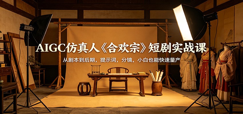 AIGC仿真人《合欢宗》短剧实战课：从剧本到后期，提示词，分镜，小白也能快速量产-仙女副业网