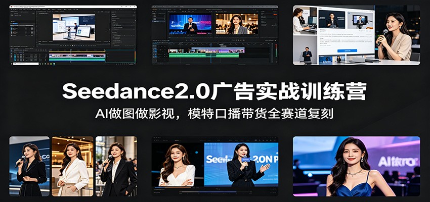 Seedance2.0广告实战训练营：AI做图做影视，模特口播带货全赛道复刻-仙女副业网