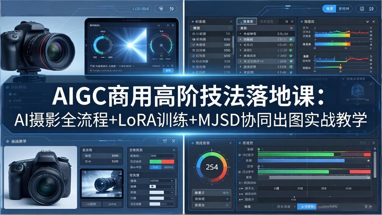 AIGC商用高阶技法落地课：AI摄影全流程+LoRA训练+MJSD协同出图实战教学-仙女副业网