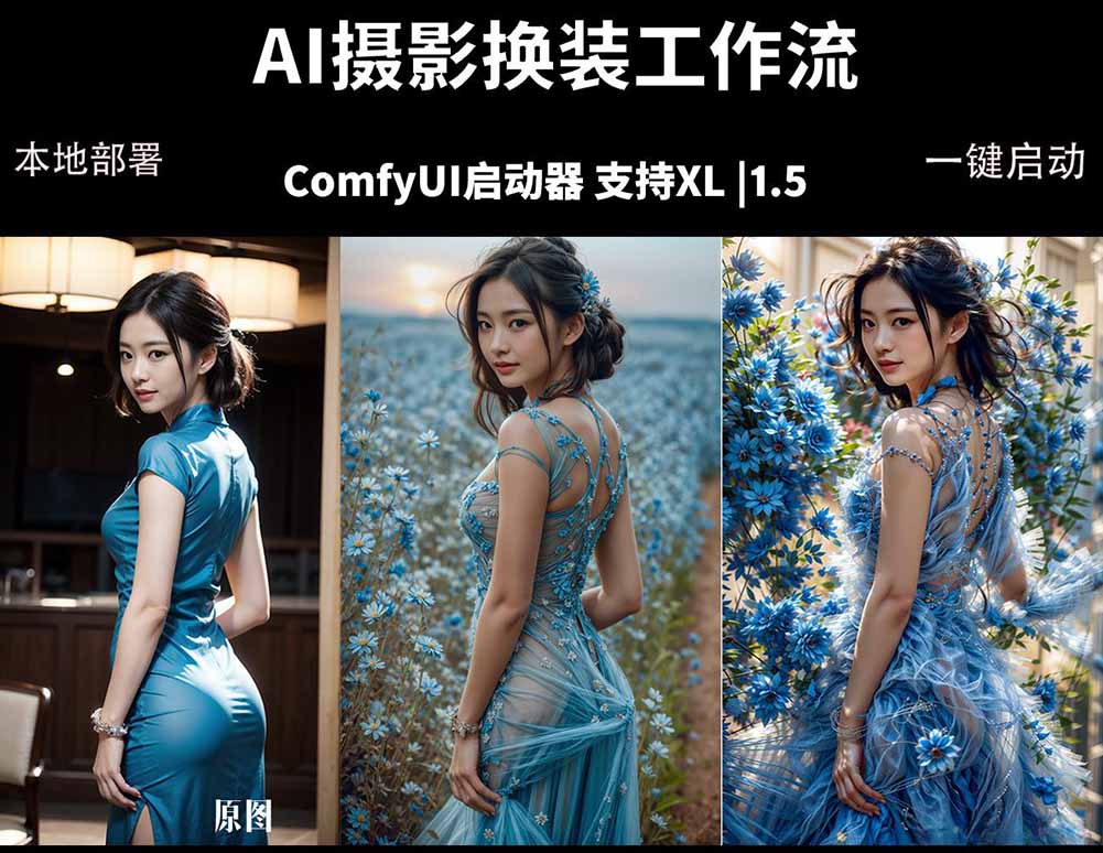 ComfyUI人像写真摄影工作流：本地一键部署，换装换场景换脸全搞定，影楼效率翻倍-仙女副业网