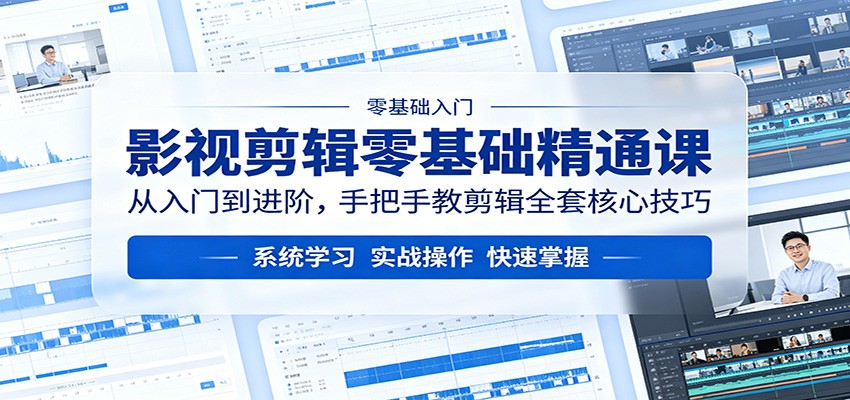 影视剪辑零基础精通课：从入门到进阶，手把手教剪辑全套核心技巧-仙女副业网