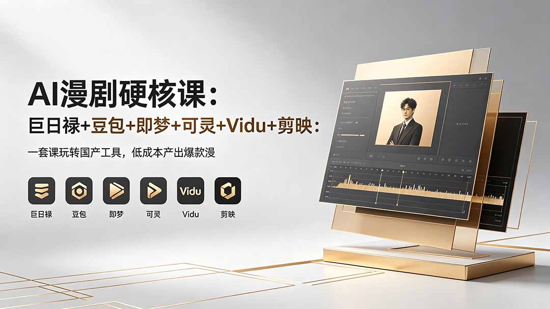 AI漫剧硬核课：巨日禄+豆包+即梦+可灵+Vidu+剪映：一套课玩转国产工具，低成本产出爆款漫剧-仙女副业网