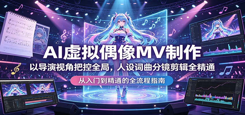 AI虚拟偶像MV制作：以导演视角把控全局，人设词曲分镜剪辑全精通-仙女副业网