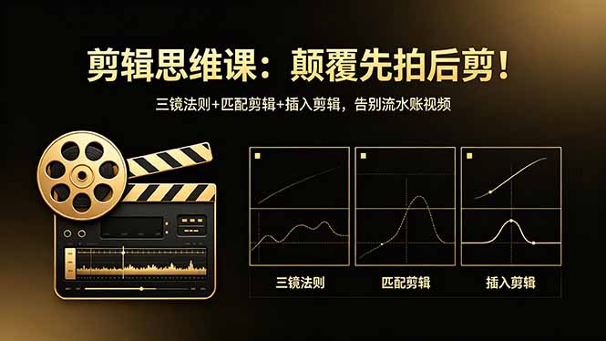 剪辑思维课：颠覆先拍后剪！三镜法则+匹配剪辑+插入剪辑，告别流水账视频-仙女副业网