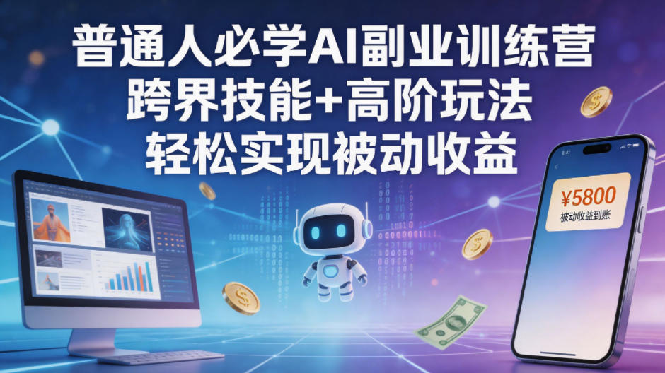 普通人必学AI副业训练营跨界技能+高阶玩法轻松实现被动收益-仙女副业网