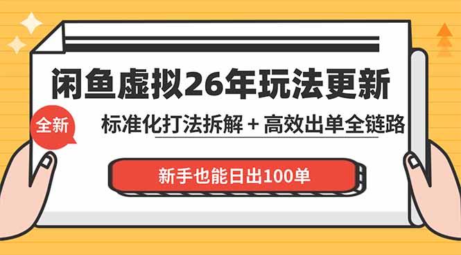 闲鱼虚拟从0到1系统化运营课程：标准化打法拆解 + 高效出单全链路教学，新手也能日出100单-仙女副业网