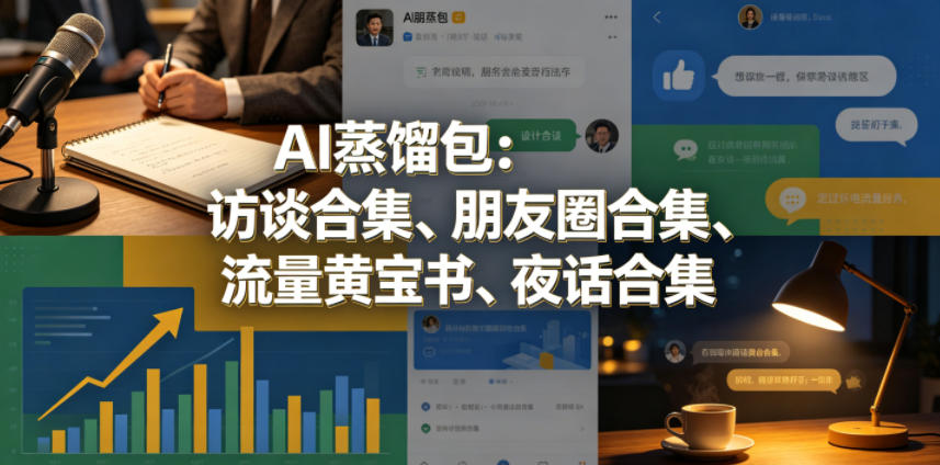 AI蒸馏包：访谈合集、朋友圈合集、流量黄宝书、夜话合集【文档】-仙女副业网