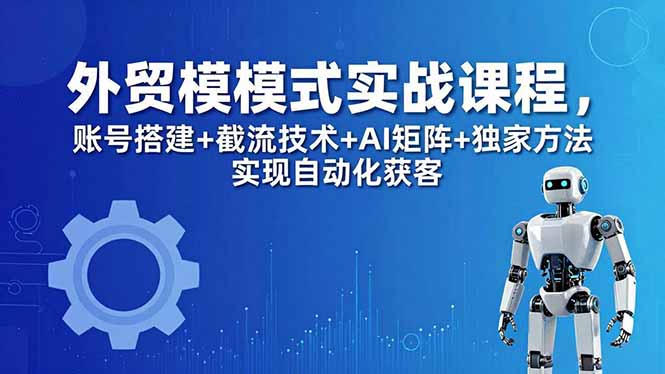 外贸新模式实战课程-更新5月，账号搭建+截流技术+AI矩阵+独家方法实现自动化获客-仙女副业网