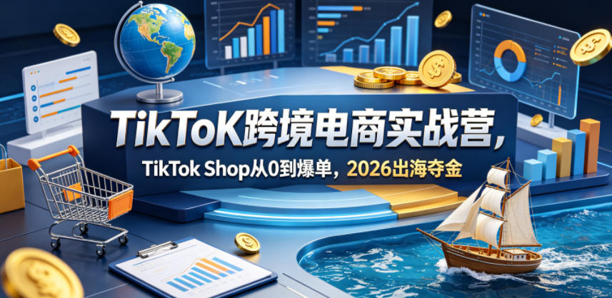 TikToK跨境电商实战营，TikTok Shop从0到爆单，2026出海夺金-仙女副业网