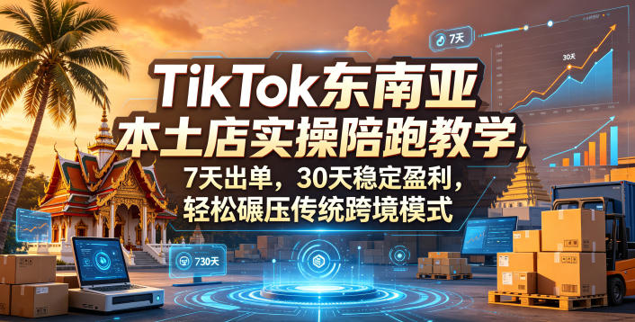 TikTok东南亚本土店实操陪跑教学，7天出单，30天稳定盈利，轻松碾压传统跨境模式-仙女副业网