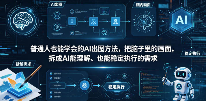 普通⼈也能学会的AI出图⽅法，把脑子里的画面，拆成AI能理解、也能稳定执行的需求【文档】-仙女副业网