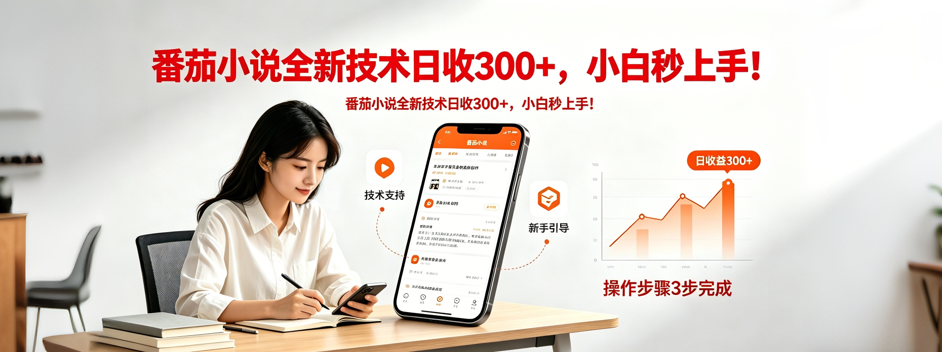 番茄小说全新技术全新玩法！无脑日收300+-仙女副业网