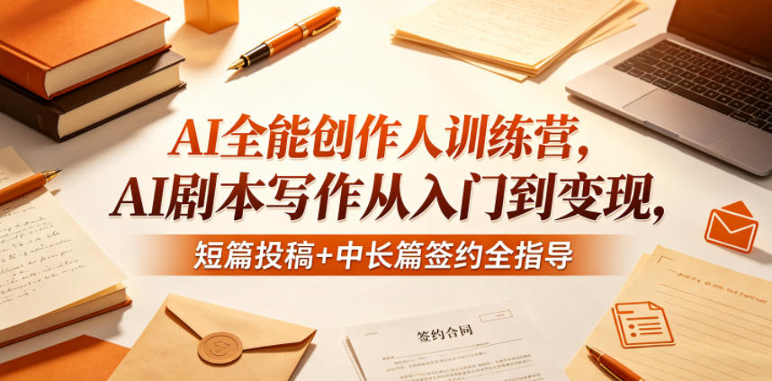 AI全能创作人训练营,AI剧本写作从入门到变现,短篇投稿+中长篇签约全指导-仙女副业网