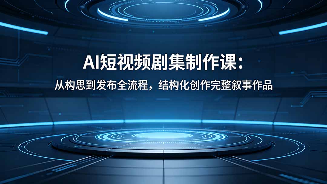 AI短视频剧集制作课：从构思到发布全流程，结构化创作完整叙事作品-仙女副业网