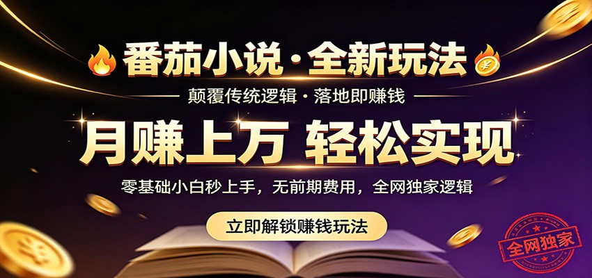 番茄小说5月最新独家玩法，稳定落地实测月入过万！-仙女副业网