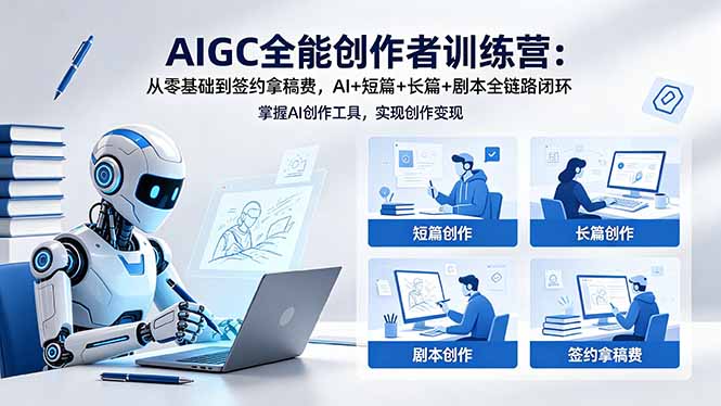 AIGC全能创作者训练营：从零基础到签约拿稿费，AI+短篇+长篇+剧本全链路闭环-仙女副业网