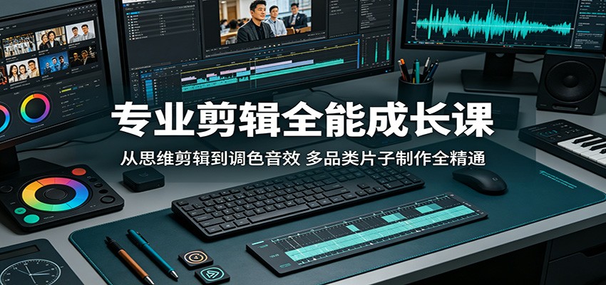 专业剪辑全能成长课：从思维剪辑到调色音效，多品类片子制作全精通-仙女副业网