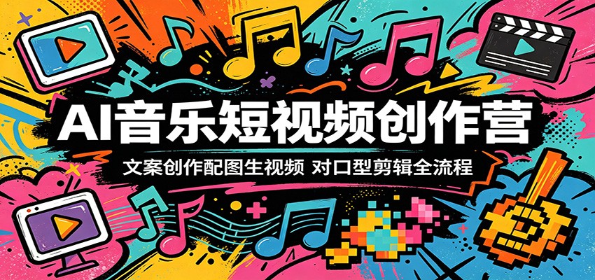 AI音乐短视频创作营:文案创作配图生视频,对口型剪辑全流程-仙女副业网