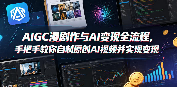 AIGC漫剧创作与AI变现全流程，手把手教你自制原创AI视频并实现变现-仙女副业网