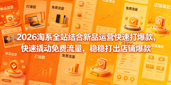 2026淘系全站结合新品运营快速打爆款，快速撬动免费流量，稳稳打出店铺爆款(更新5月12日)-仙女副业网