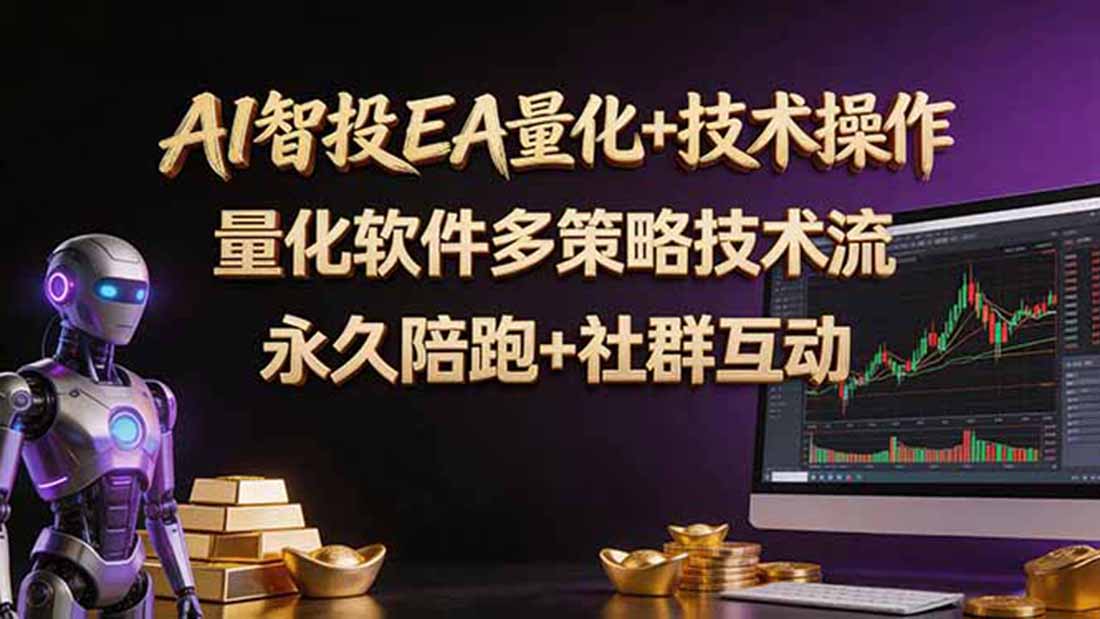 AI智投EA量化操作技术训练营，软件自动操作，简单学习轻松上入手日入30-100U-仙女副业网