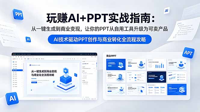 玩赚AI+PPT实战指南-更新5月13：从一键生成到商业变现，让你的PPT从自用工具升级为可卖产品-仙女副业网
