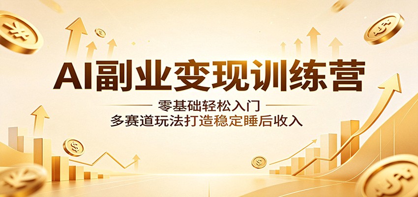 AI副业变现训练营：零基础轻松入门，多赛道玩法打造稳定睡后收入-仙女副业网