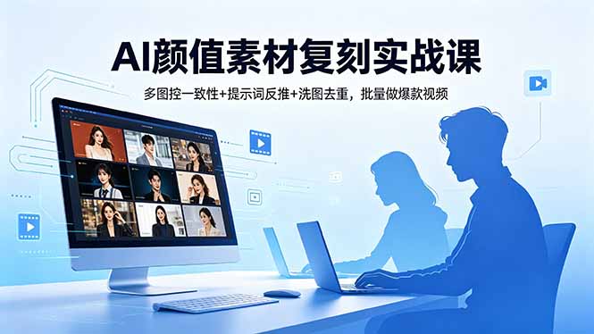 AI颜值素材复刻实战课，多图控一致性+提示词反推+洗图去重，批量做爆款视频-仙女副业网