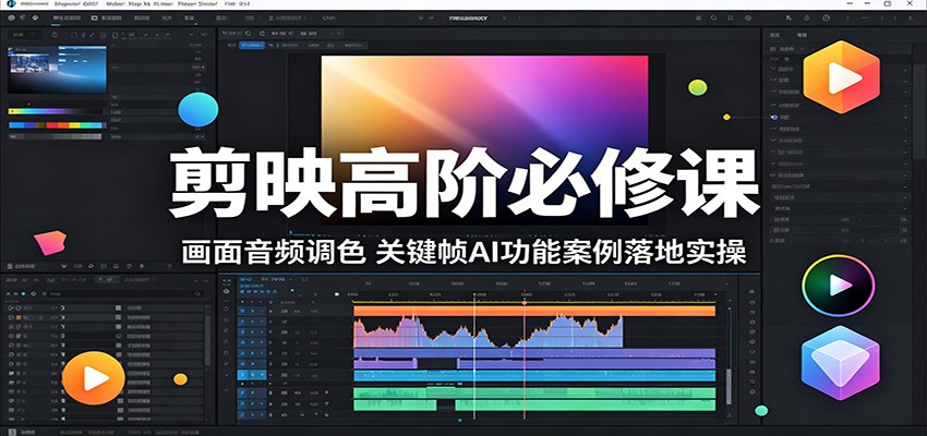 剪映高阶必修课：画面音频调色，关键帧AI功能案例落地实操-仙女副业网