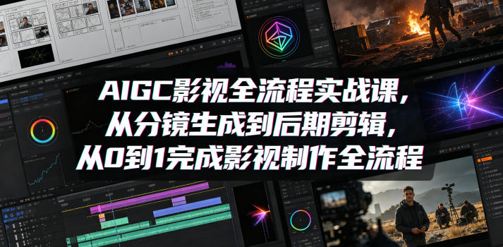 AIGC影视全流程实战课，从分镜生成到后期剪辑，从0到1完成影视制作全流程-仙女副业网