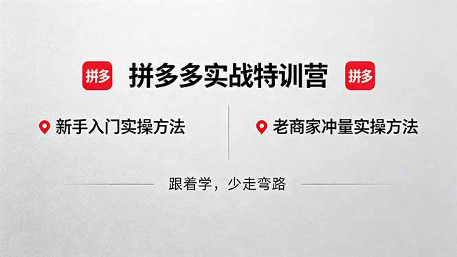 拼多多实战特训营(更新5月15-仙女副业网