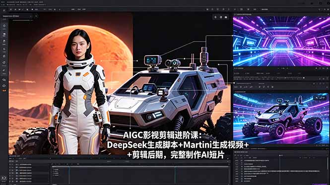 AIGC影视剪辑进阶课：DeepSeek生成脚本+Martini生成视频+剪辑后期，完整制作AI短片-仙女副业网