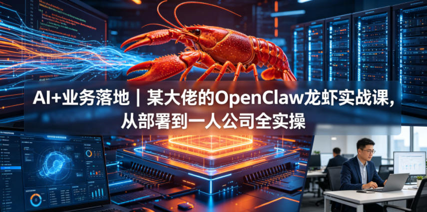 AI+业务落地｜某大佬的OpenClaw小龙虾实战课，从部署到一人公司全实操-仙女副业网