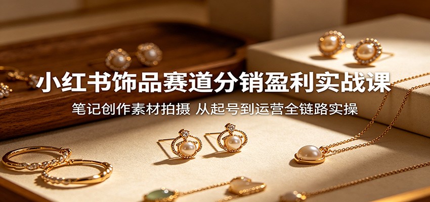 小红书饰品赛道分销盈利实战课：笔记创作素材拍摄，从起号到运营全链路实操-仙女副业网