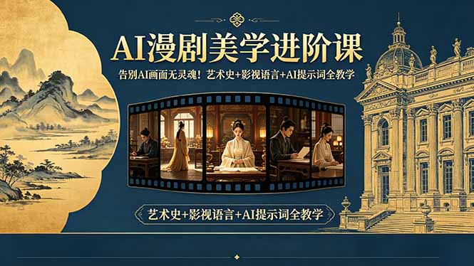 告别AI画面无灵魂！AI漫剧美学进阶课，艺术史+影视语言+AI提示词全教学-仙女副业网