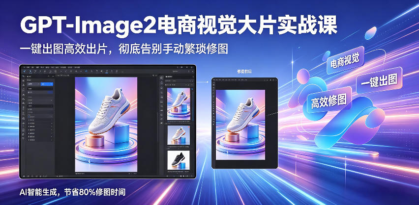 GPT-Image2电商视觉大片实战课，一键出图高效出片，彻底告别手动繁琐修图-仙女副业网