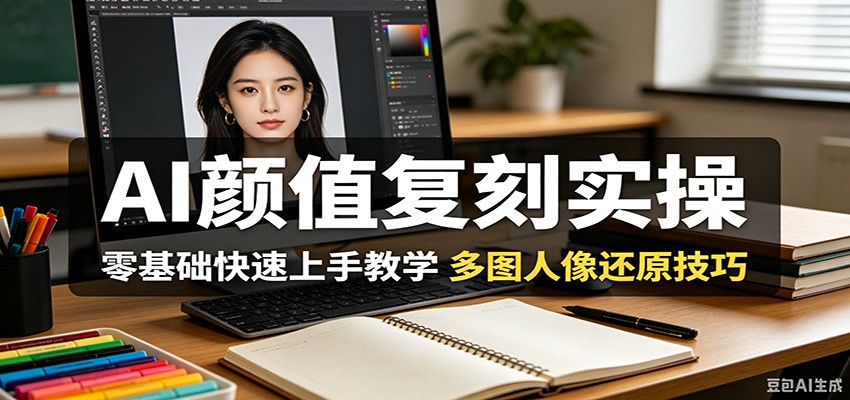 AI颜值复刻实操,零基础快速上手教学,多图人像还原技巧-仙女副业网