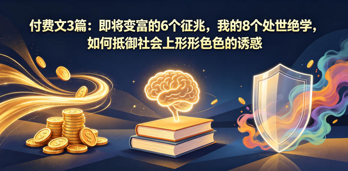 付费文3篇：即将变富的6个征兆，我的8个处世绝学，如何抵御社会上形形色色的诱惑-仙女副业网