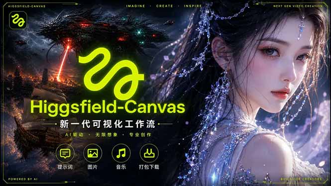 Higgsfield Canvas AI视频制作详解,节点式工作流搭建,重构新式视频创作完整教程-仙女副业网