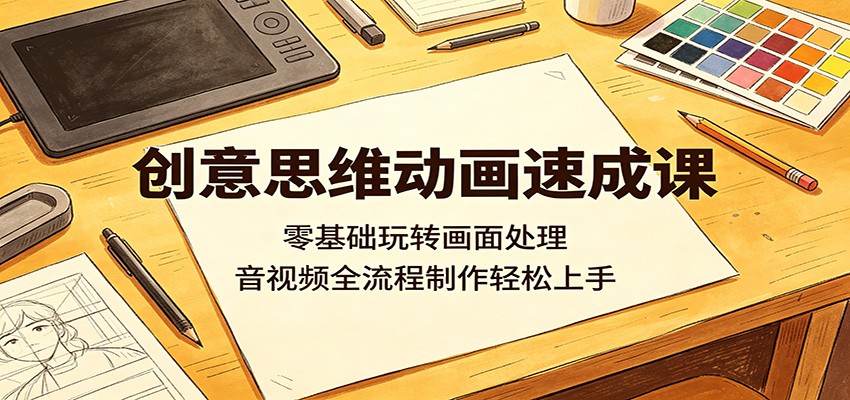 创意思维动画速成课:零基础玩转画面处理,音视频全流程制作轻松上手-仙女副业网